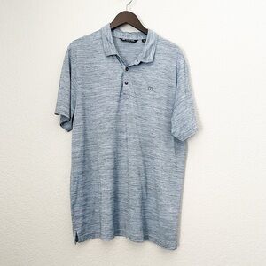 TRAVIS MATHEW Men’s Golf Polo Shirt Blue Flying Tortilla XL